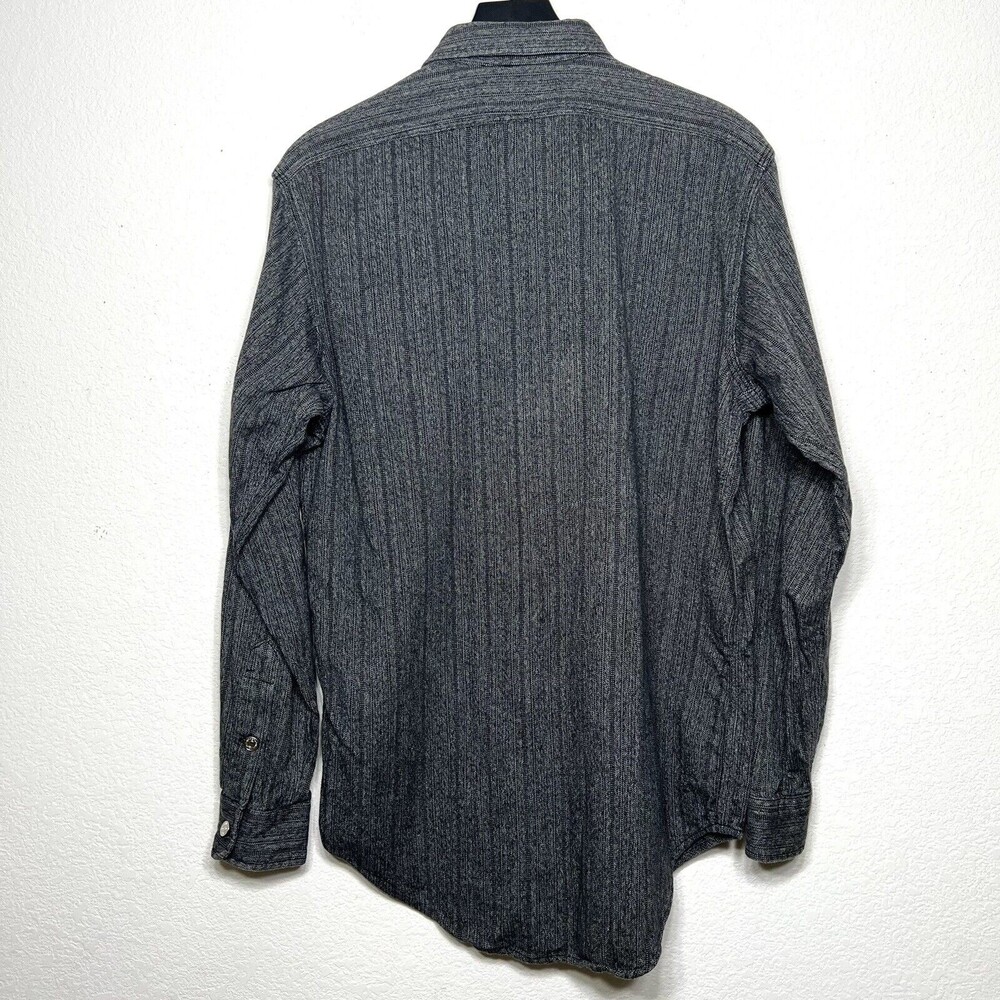 Vintage Polo Ralph Lauren Dungarees Work Shirt 90s Herringbone Metal Buttons M - Picture 2 of 7